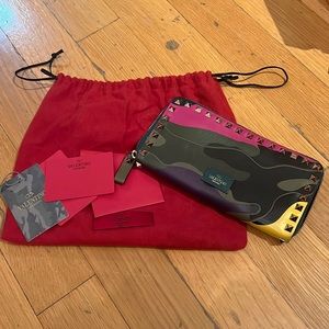 Valentino camo rockstud wallet.